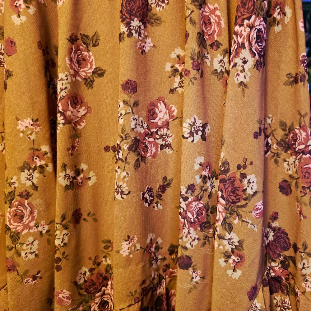 Mia Joy brown floral parairecore midi dress girls size 6 - Picture 3 of 6